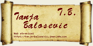 Tanja Balošević vizit kartica